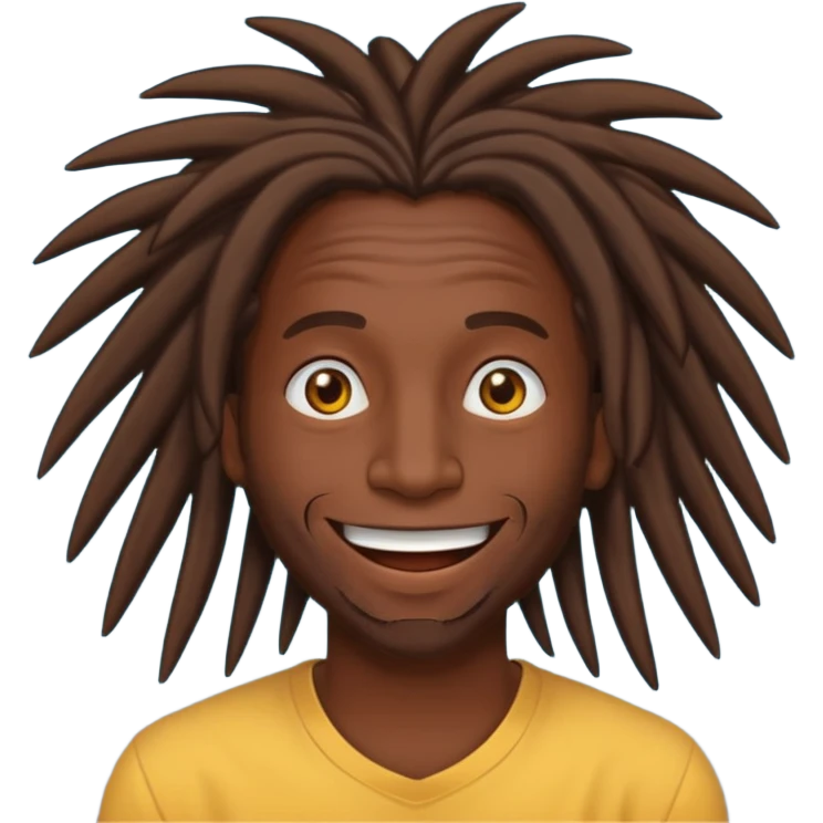 Dark skinned dreadhead with mind blowed emoji