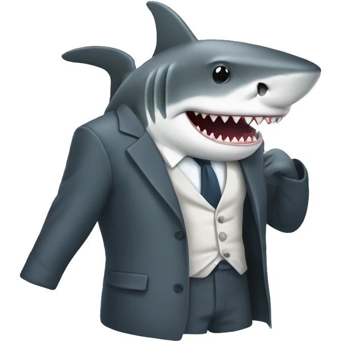 Shark with pant coat emoji