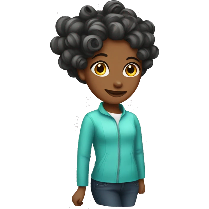 Girl in hair curlers emoji