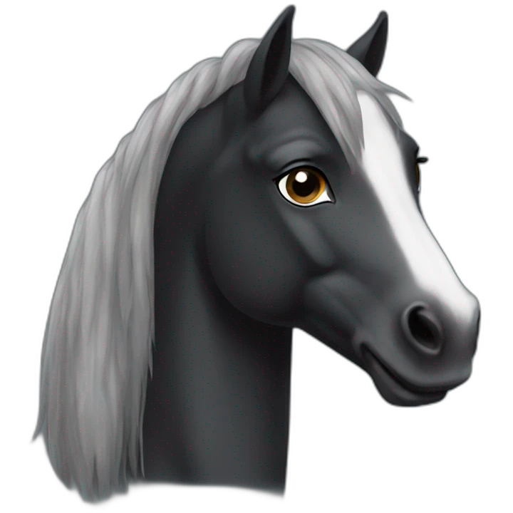 Dark bay pony with headmark  emoji