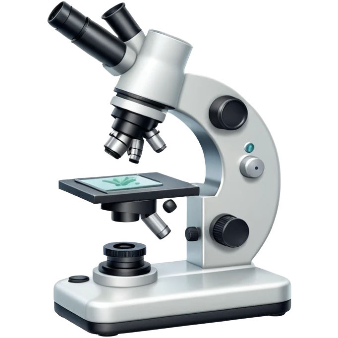 Scientific microscope with specimen slide emoji