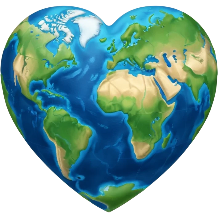 heart-shaped Earth emoji