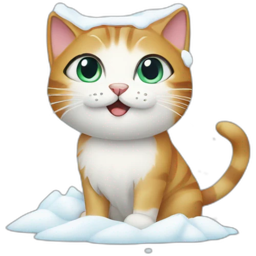 cat and snow emoji
