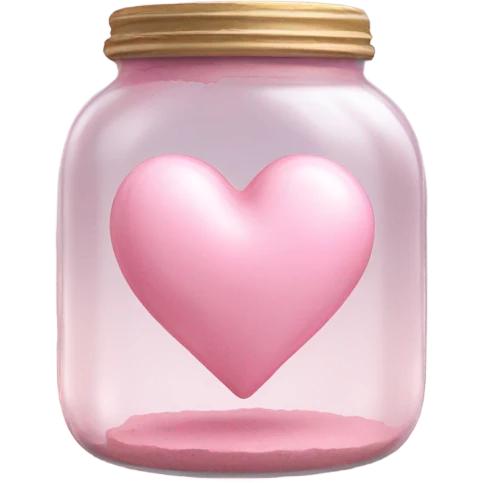 pastel pink heart inside a glass jar emoji