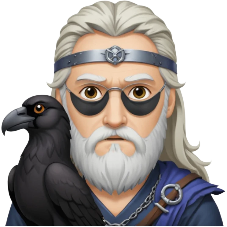norse go dodin with eyepatch and raven on his shoulder emoji