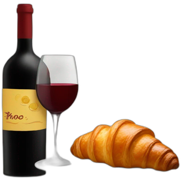 Croissant and wine emoji