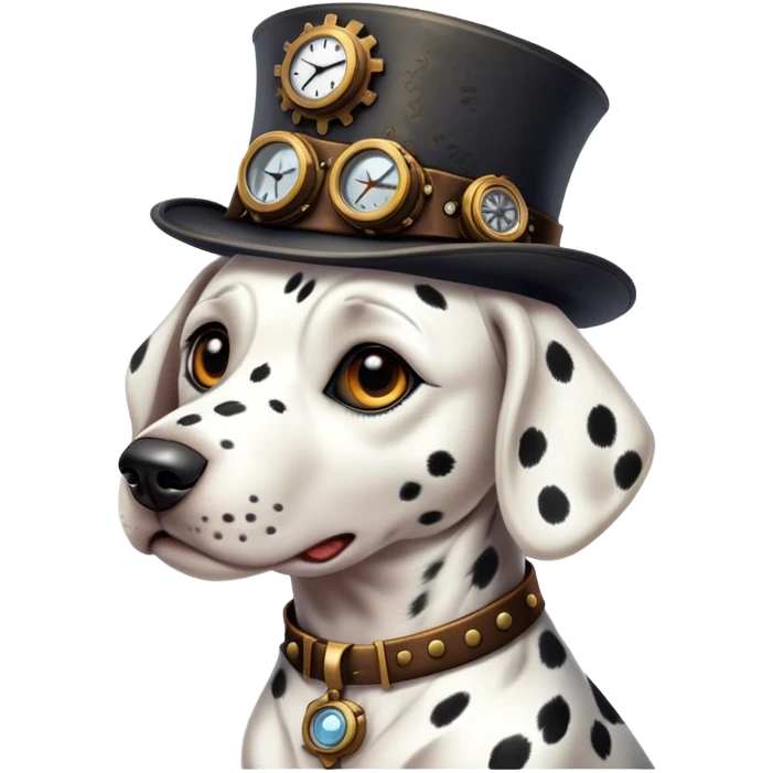 Dalmatian dog steampunk hat emoji