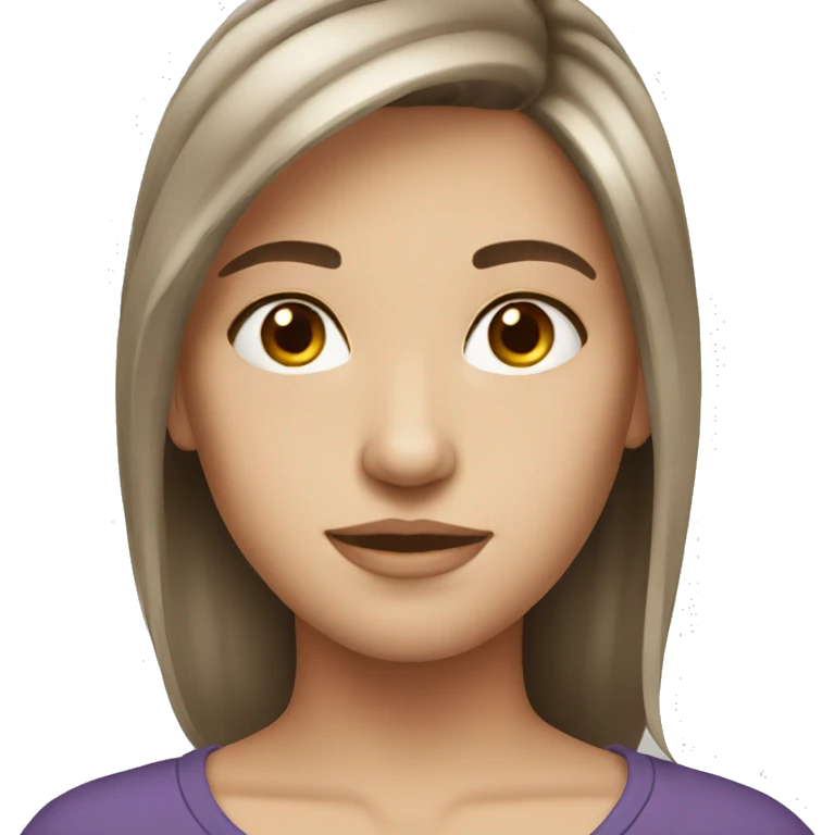 Brown hair white skin emoji