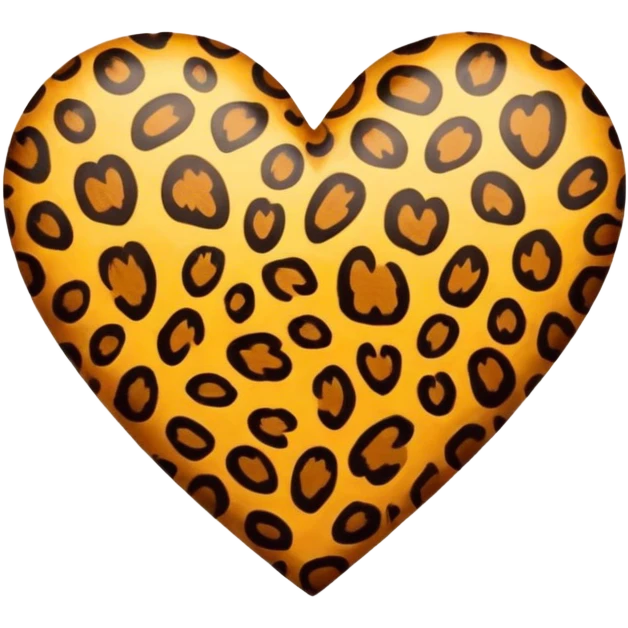 leopard print heart emoji