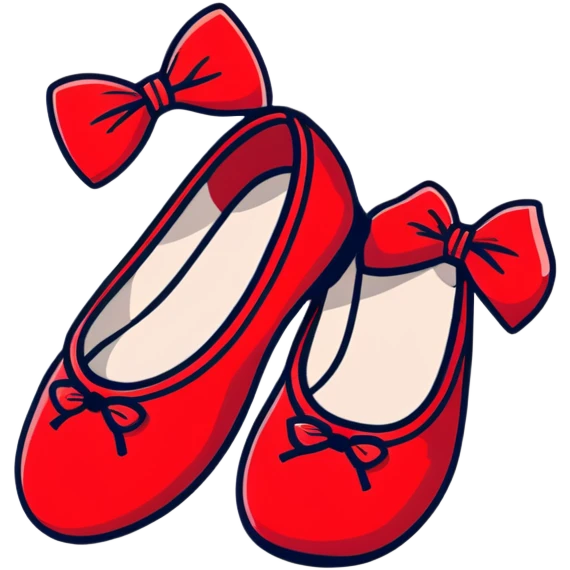 elegant cherry red ballet flats with bow emoji