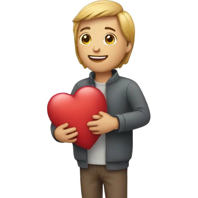 person holding heart emoji
