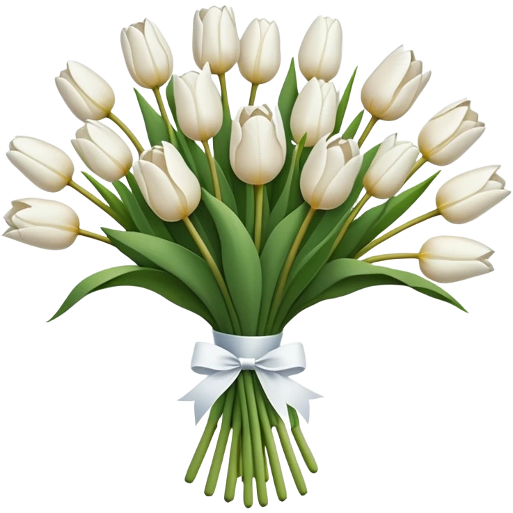 white tulip bouquet  emoji