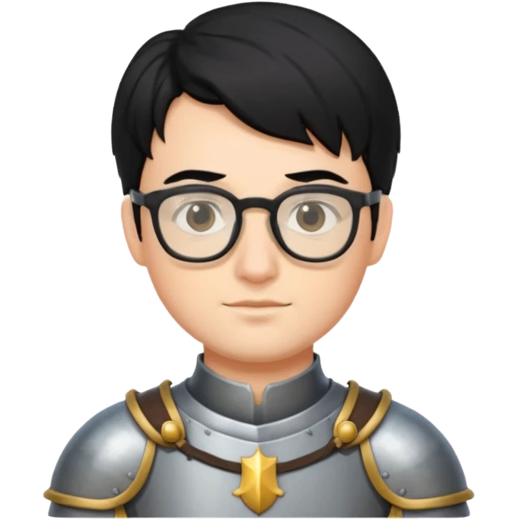 knight with glasses black hair emoji