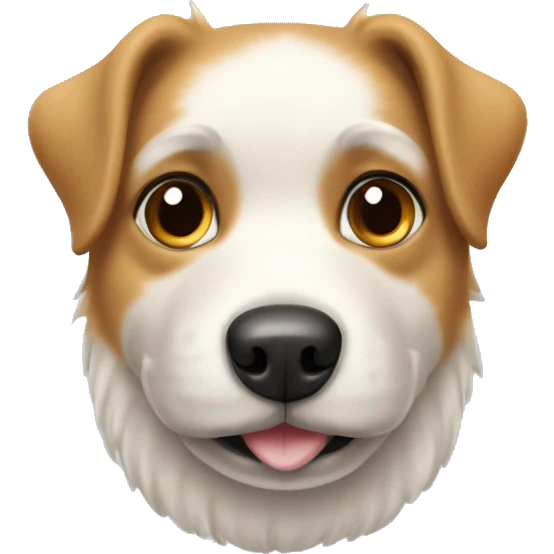 Braun- weißer Hund Zwergspitz  emoji