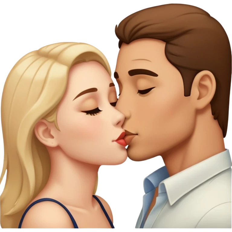 intimate kiss between partners man and woman  emoji
