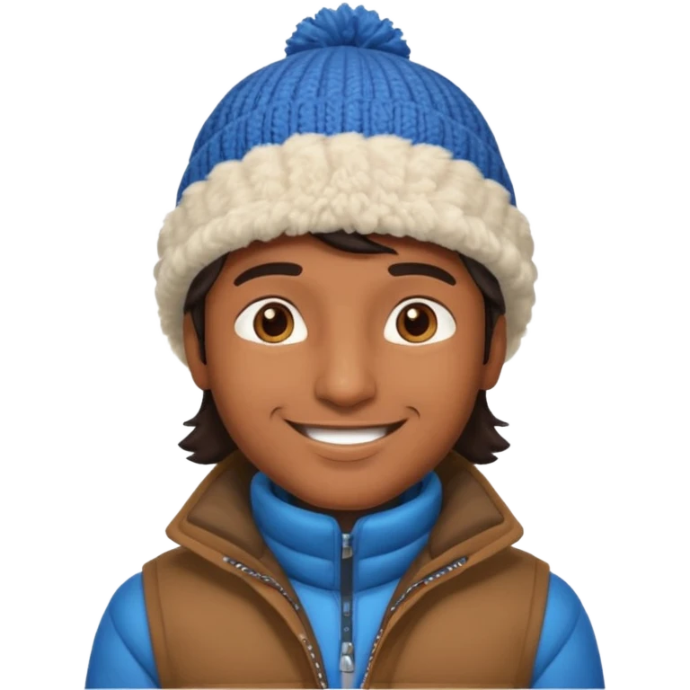 indian guy wearing a winter hat and winter jacket emoji