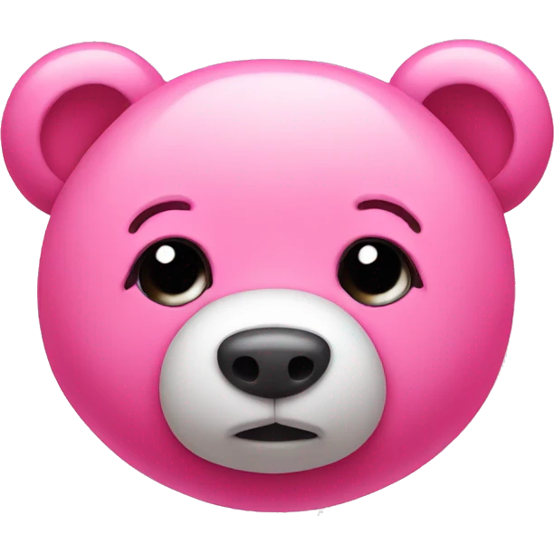 pink cute bear with a broken heart nose emoji