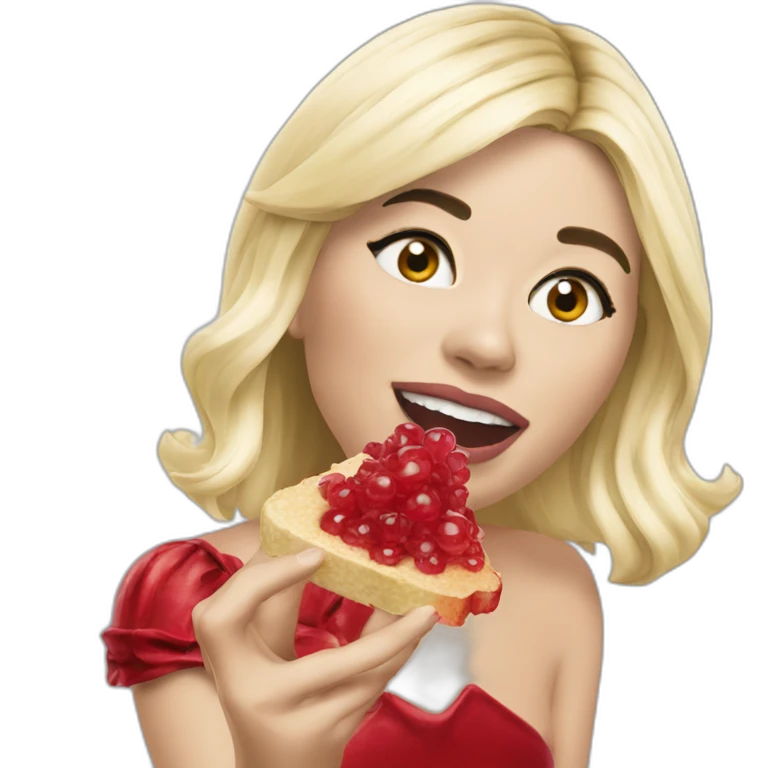 holly willoughby eating bones and red jelly emoji