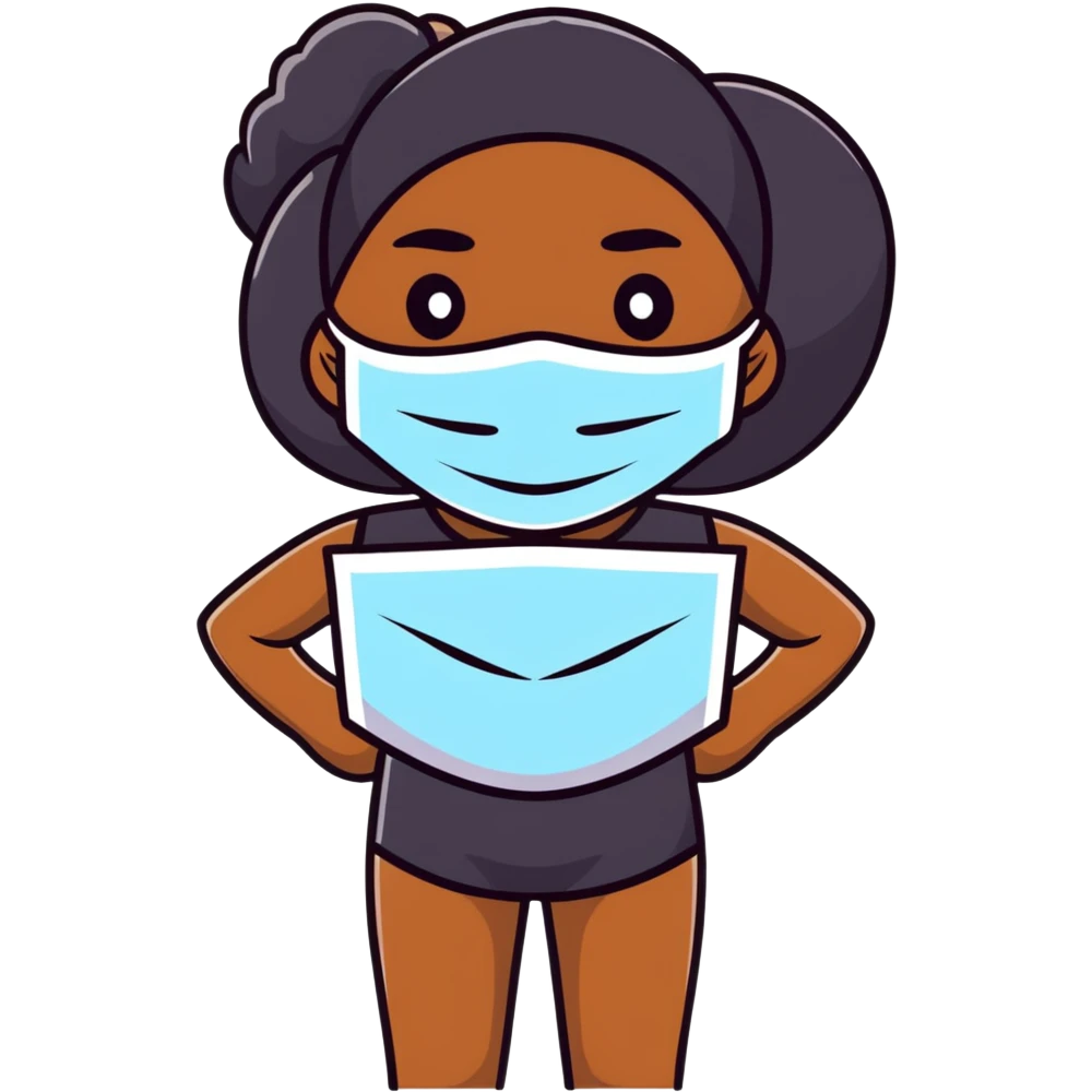 Black girl with facial mask during skincare emoji