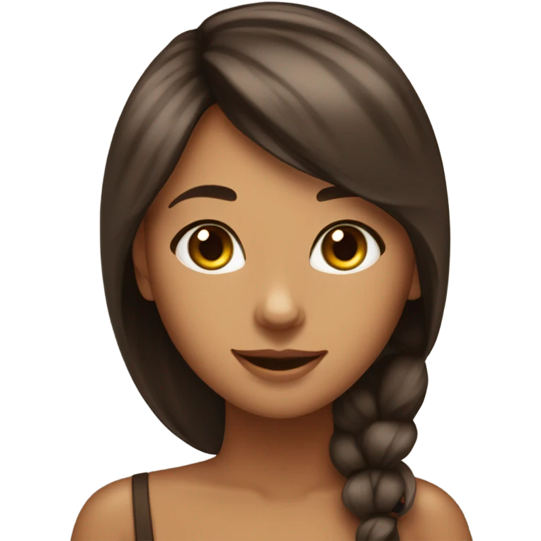 Beautiful woman long dark brown hair have Straight bangs hug bengal cat emoji