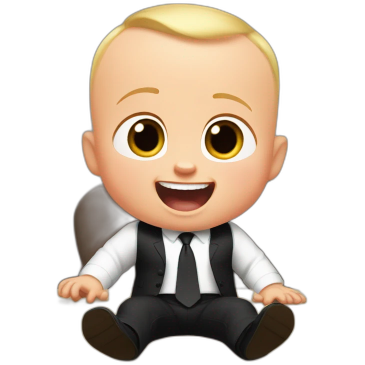 the boss baby is laughing really loud emoji