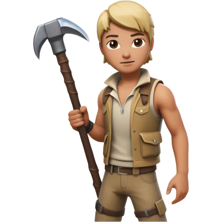 Fortnite skin holding pickaxe  emoji