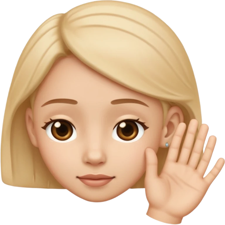 Hand touching ear emoji