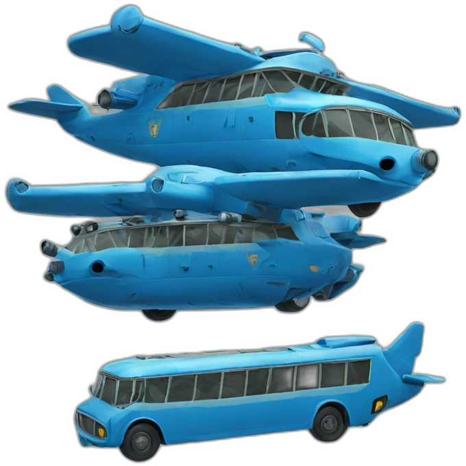 flying blue battle bus emoji