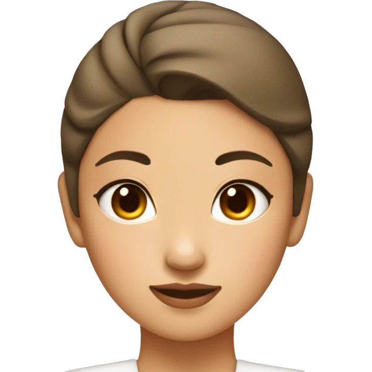  tan Asian girl with a middle part slick back bun relaxation face  emoji