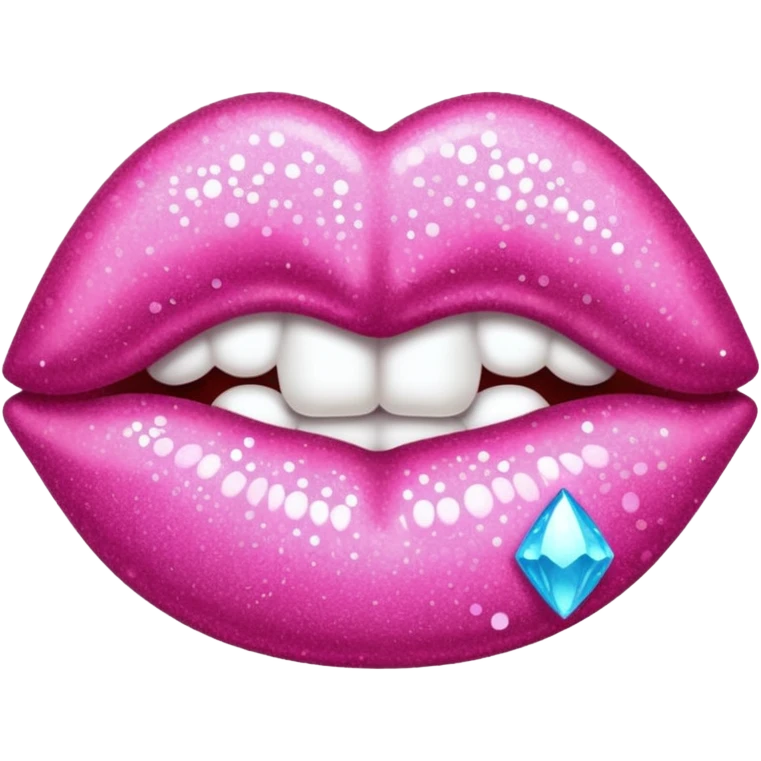 glitter pink kiss  emoji