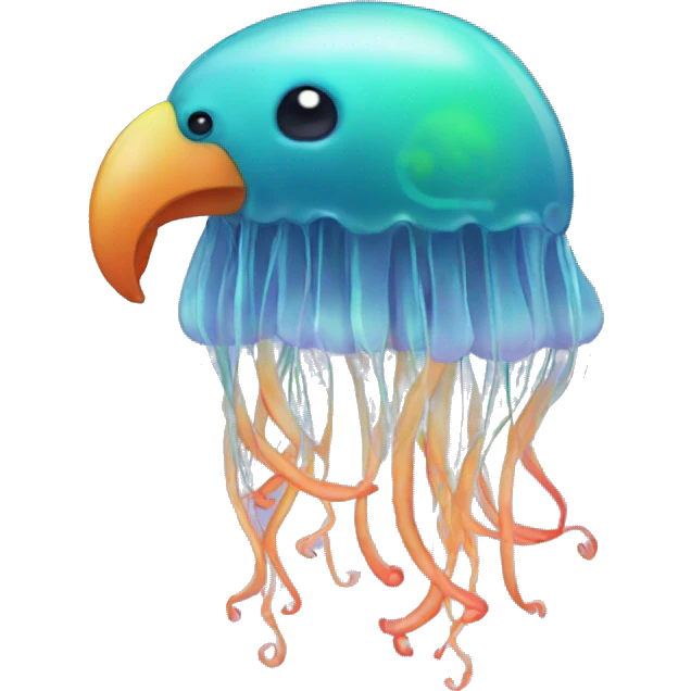 Jellyfish with a parrot emoji