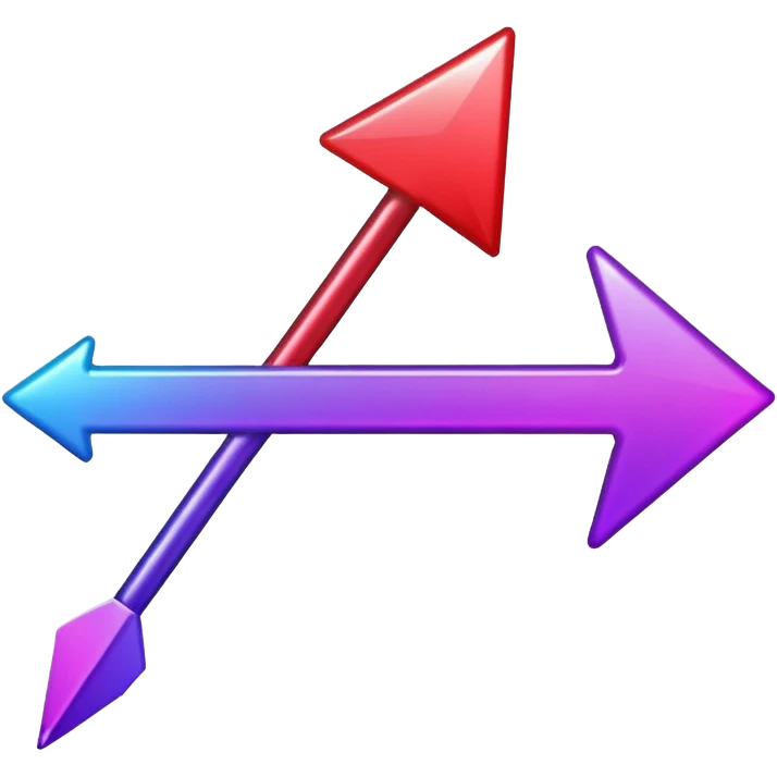 color gradient between red and purple glitter arrow left emoji