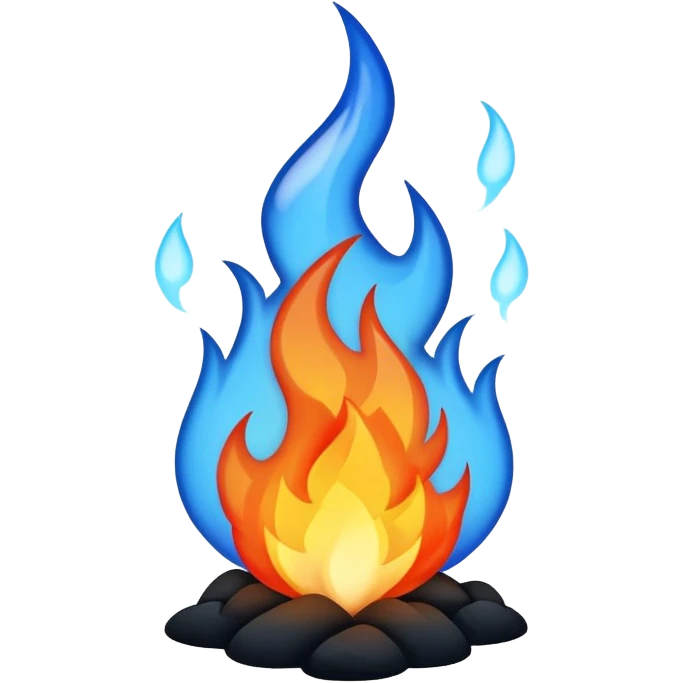 Blue black fire emoji