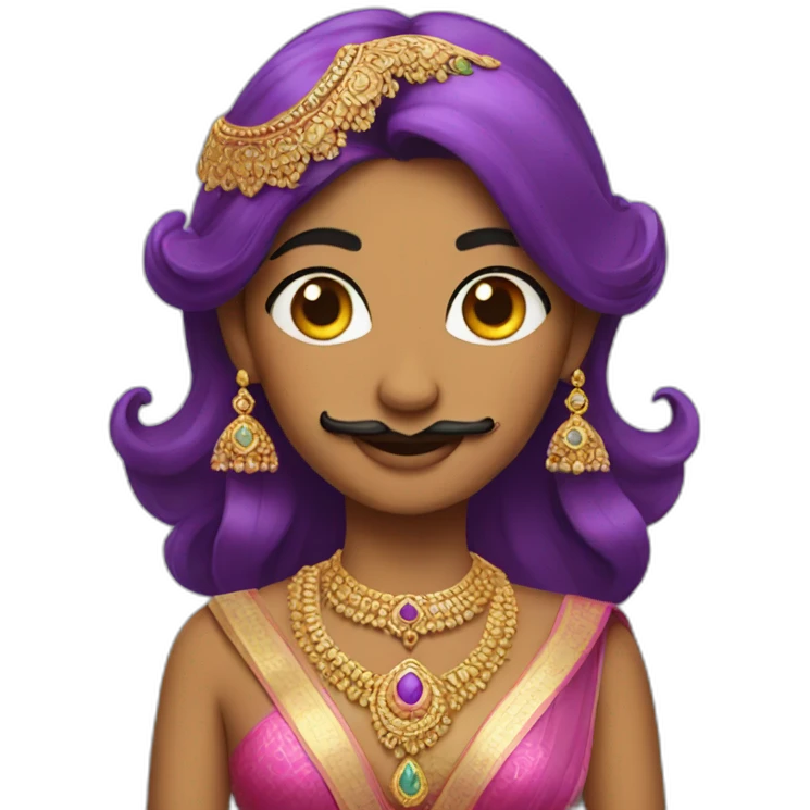 Indian transgender princess with a mustache emoji