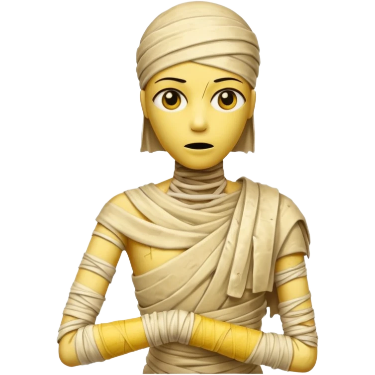mummy Human figure wrapped in yellowed bandages, one arm stretched forward.
 emoji