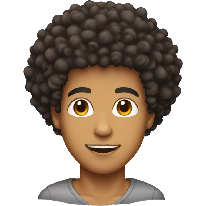 Lightskin guy with curly afro emoji
