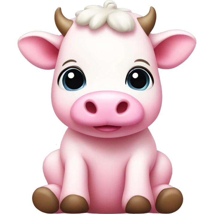 Pink baby cow sitting  emoji