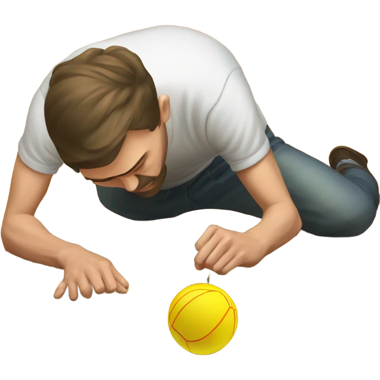 a russian man drawing a ball in the floor  emoji