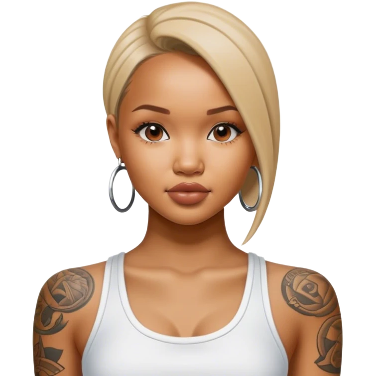 3d Hyper Realistic tattoo Karrueche Tran photo  emoji