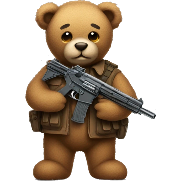 teddy bear with gun emoji