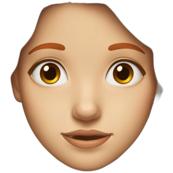 a face of a 14-year-old girl with long red hair and hazel eyes emoji