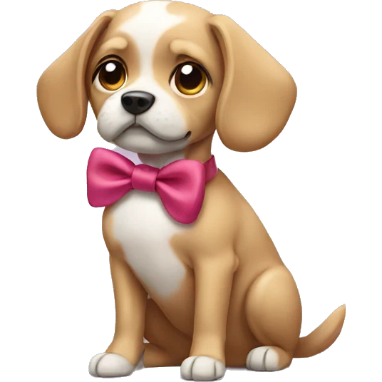dog wearing a bow emoji