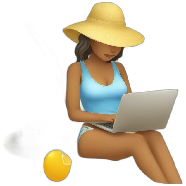 digital-nomad-working-at-beach emoji