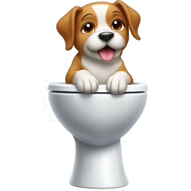 Dog sitting on a toliet emoji