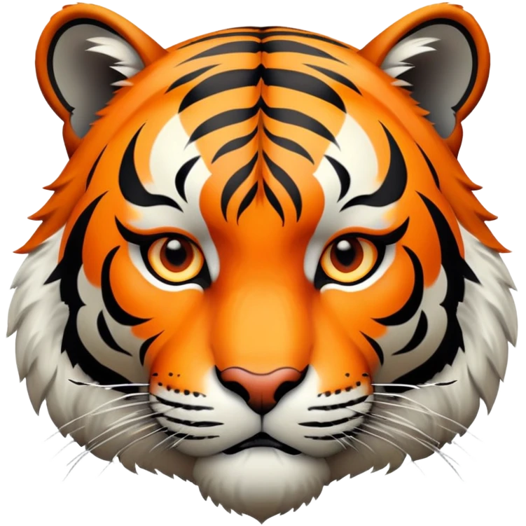 tiger face with orange and black stripes emoji