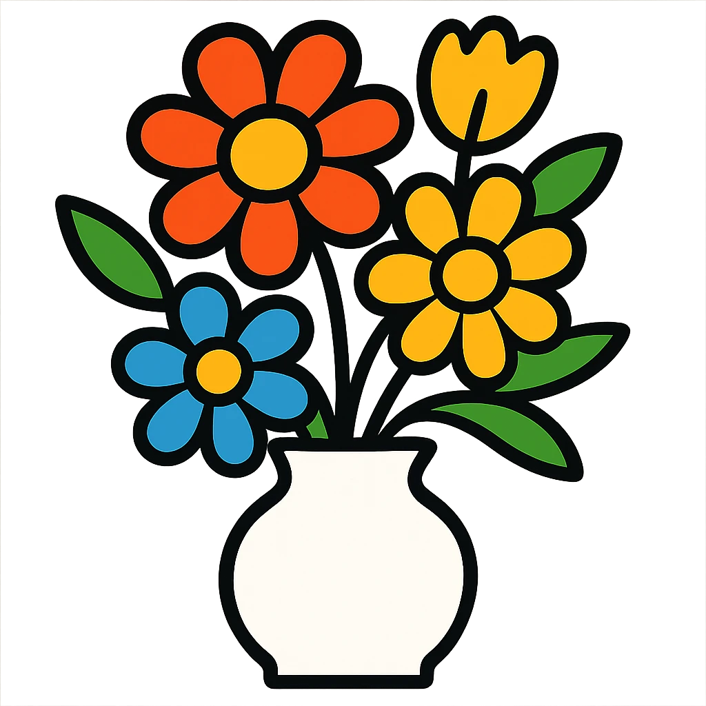 white vase with flowers emoji