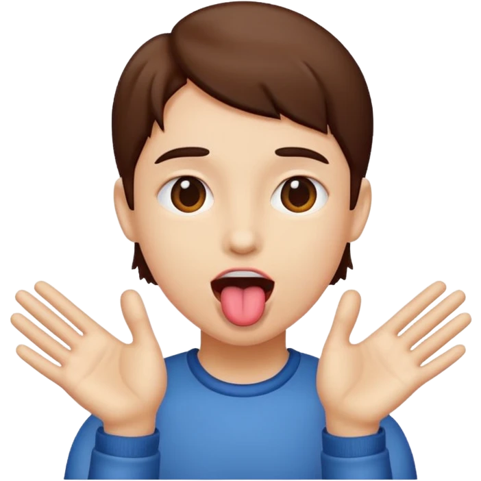 Tongue out with hands to side  emoji