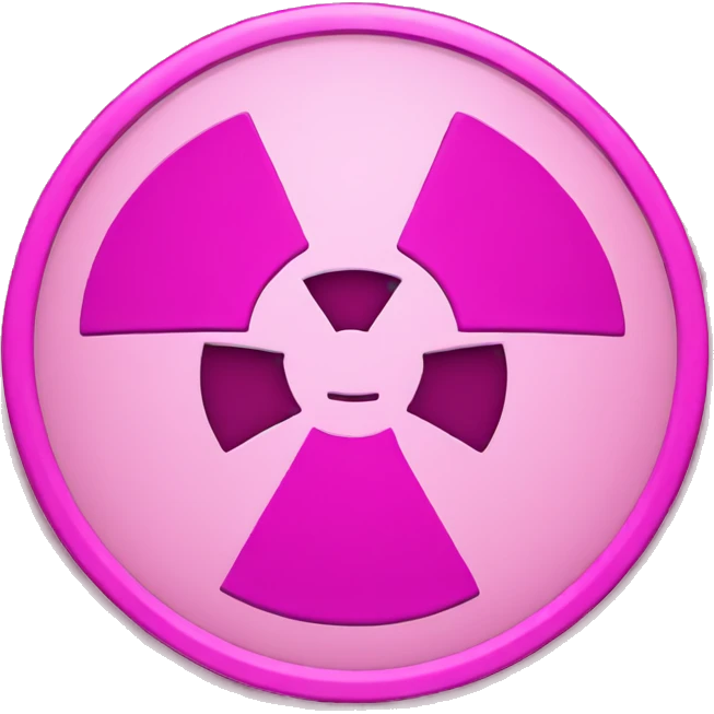 Pink radioactive emoji