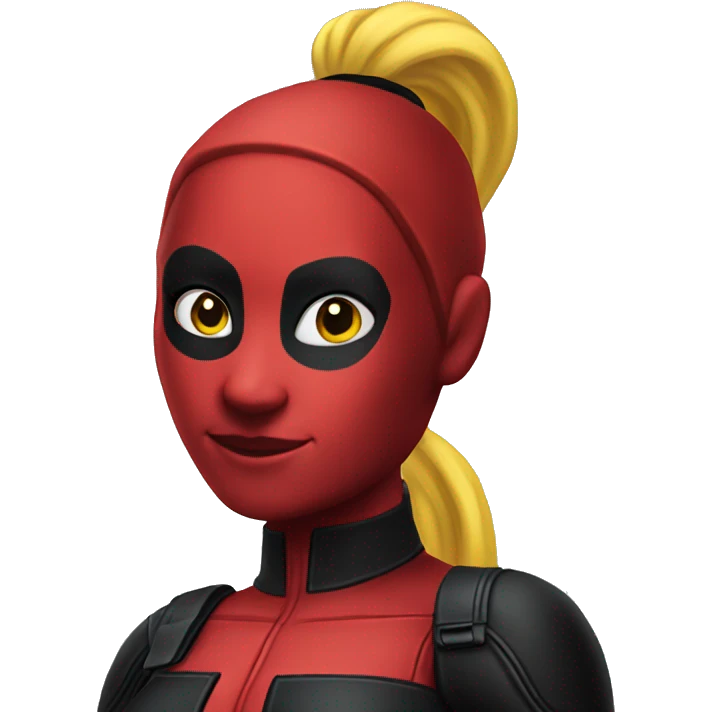 lady deadpool with a high yellow pony tail emoji