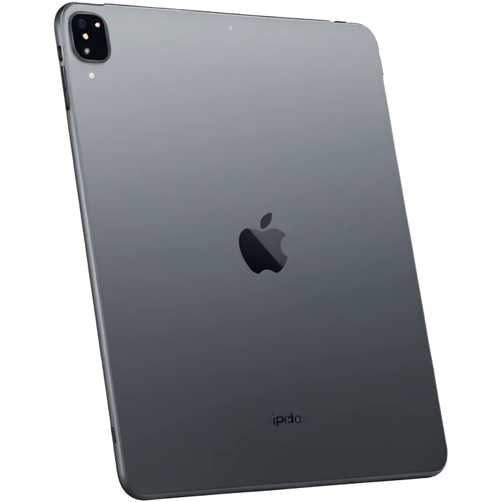 iPad Pro 11-inch back view minimal background space gray color emoji